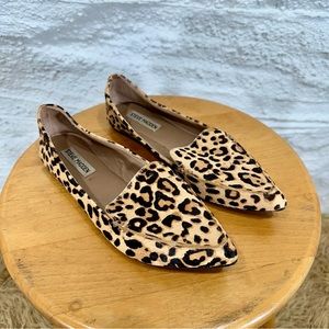 Steve Madden Calf Hair Leopard Loafers Slipons